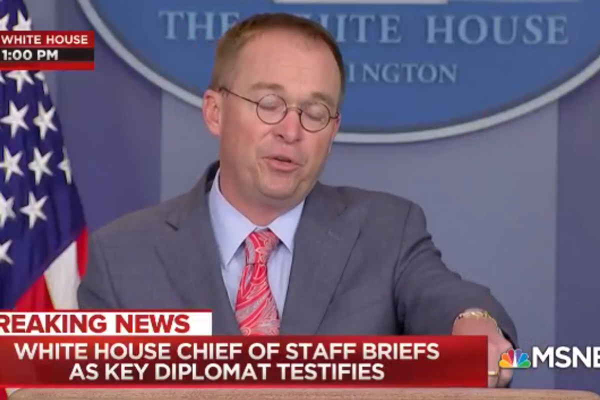 Mick Mulvaney: Trump Committed Ukraine Crimes, It Was Awesome, GET OVER IT!