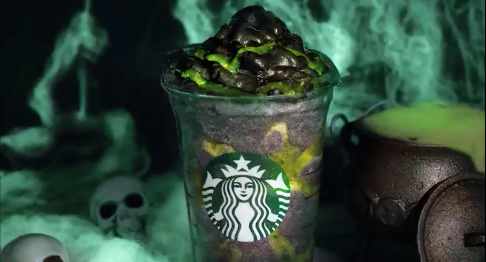 Starbucks' New Limited-Edition Phantom Frapp Is Totally Black, Slimy, And Belongs In The Garbage