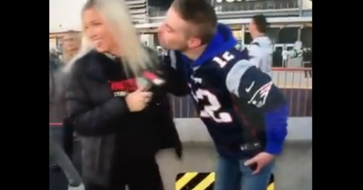Reporter Puts Patriots Fan On Blast After He Tried To Kiss Her On Camera