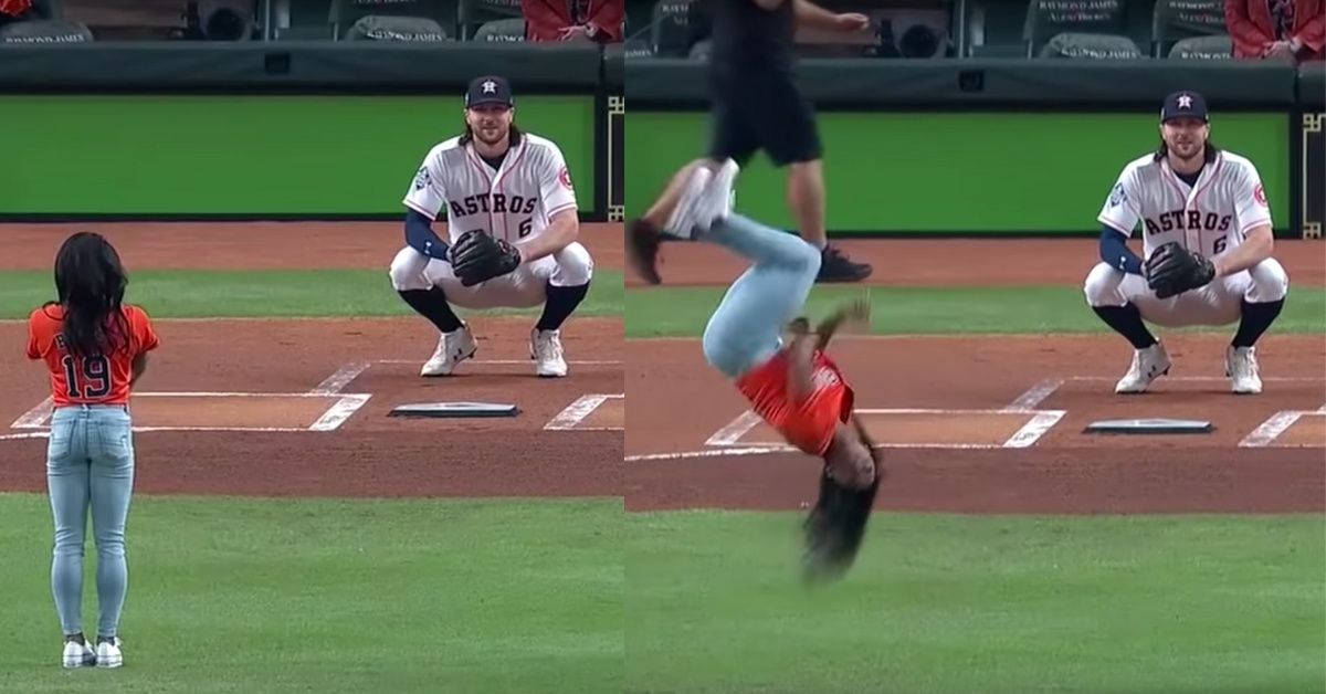 Simone Biles Gives World Series First Pitch Extra Flair With Impressive Backflip