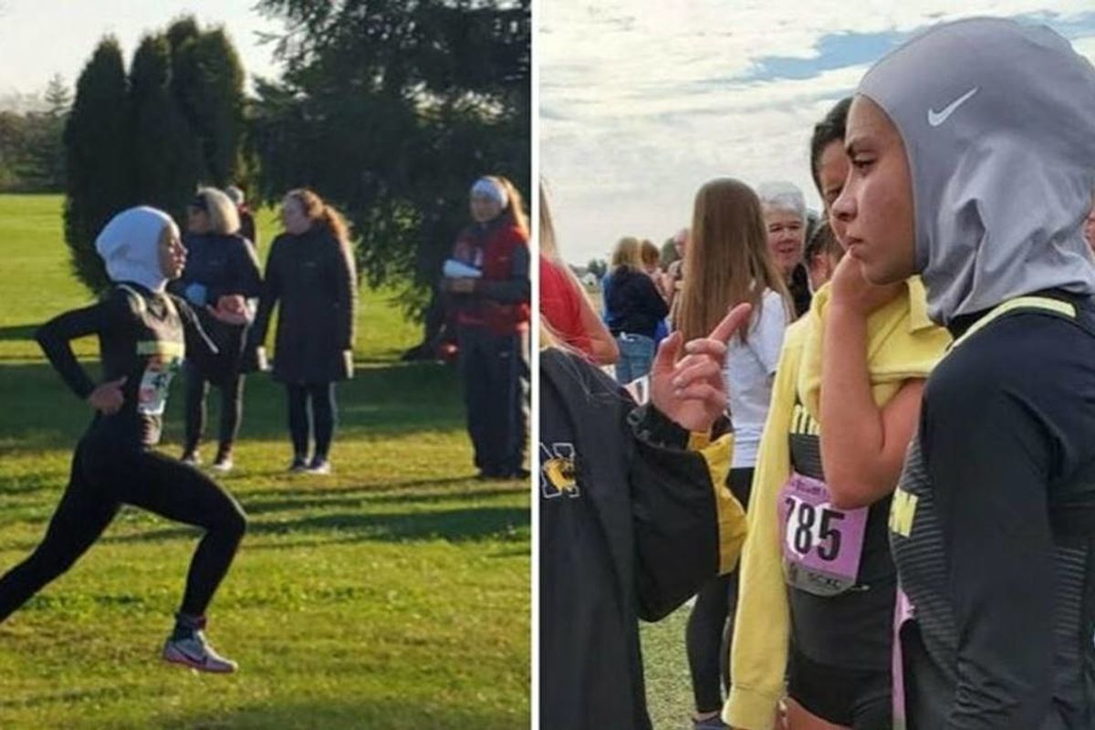 A Muslim high school runner was heartbroken after being disqualified for wearing a hijab