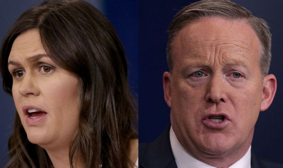 Sean Spicer Just Explained Why Sarah Sanders Is Better at Her Job Than He Was, and We're Not Sure That's a Compliment