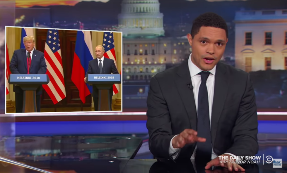 Trevor Noah Says What We're All Thinking About Donald Trump's Attempt to Walk Back His Helsinki Remarks