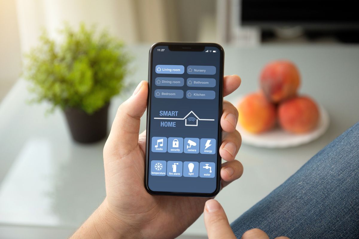 Stock image of a smart home control app