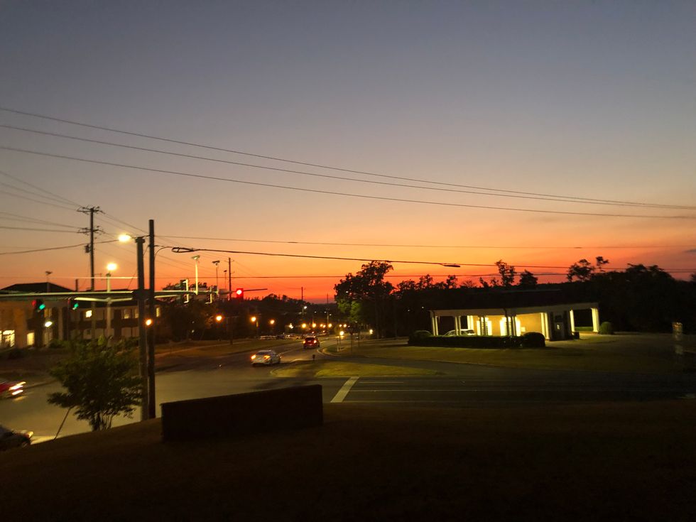 Sunset outside the BCM at JSU. 