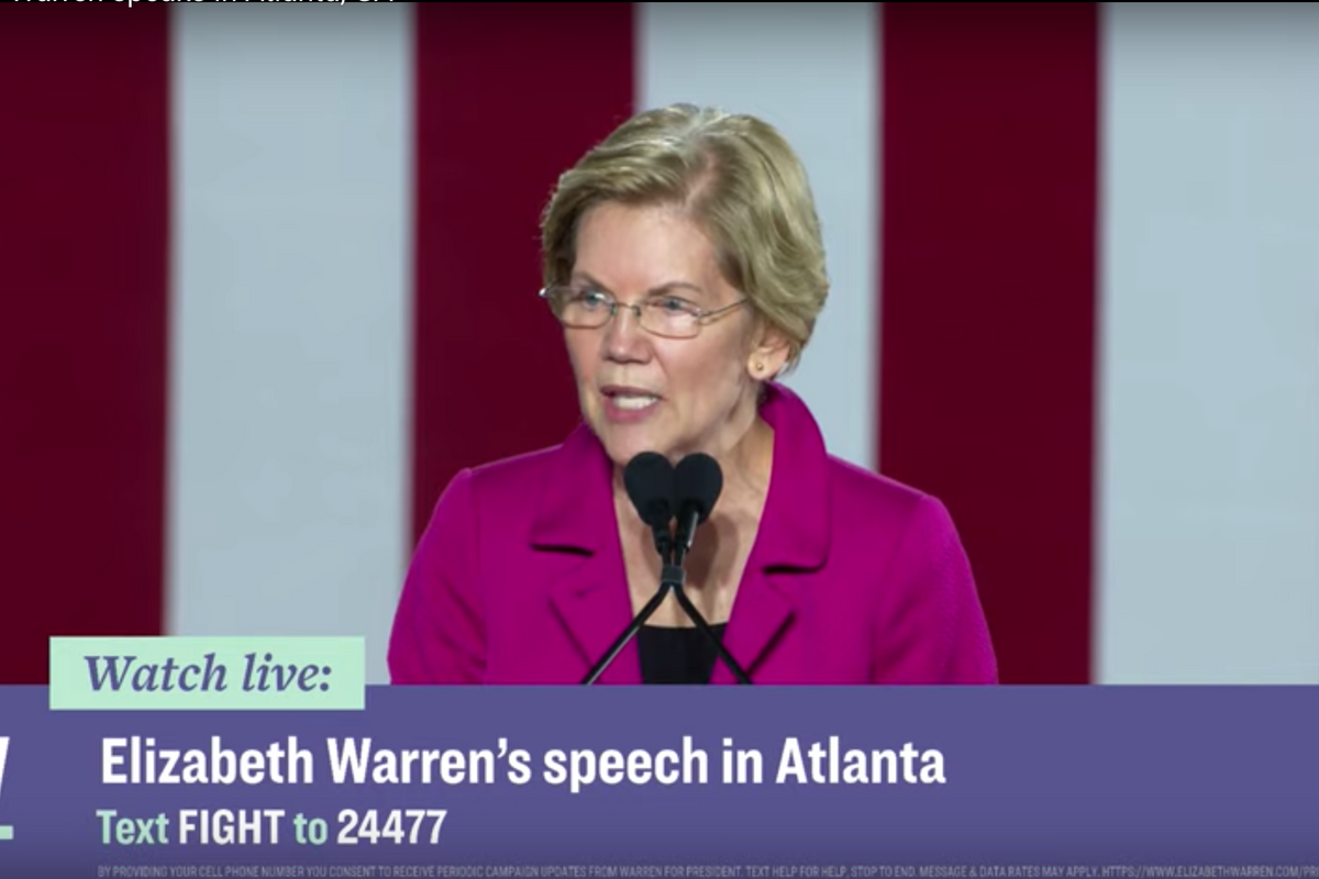 Let's All Watch Elizabeth Warren's Atlanta Rally Together!