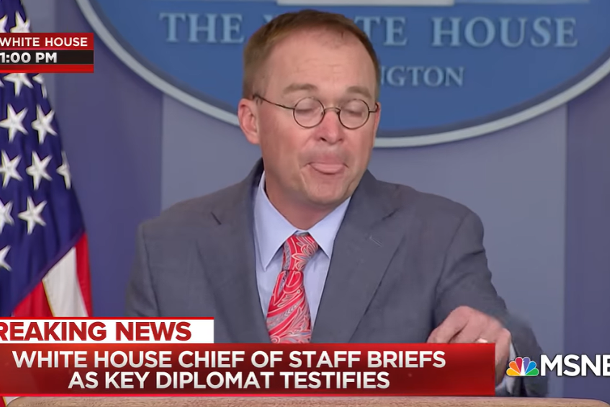 Mick Mulvaney #BeBest At Trying To Make Trump's Ukraine Crimes Great Again
