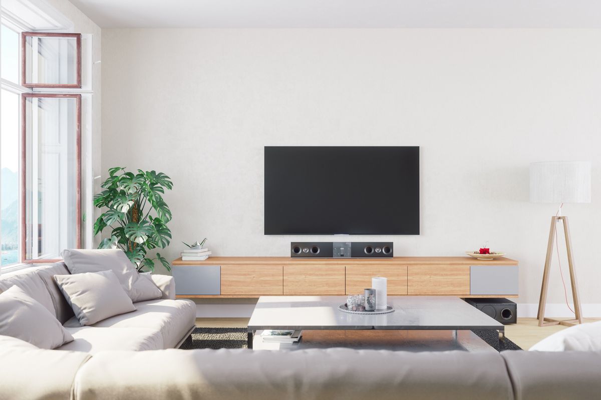 Stock image of a living room television