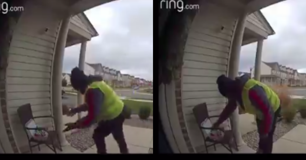 Doorbell Cam Catches Amazon Delivery Driver's Elated Reaction After Woman Leaves Snacks Outside For Him
