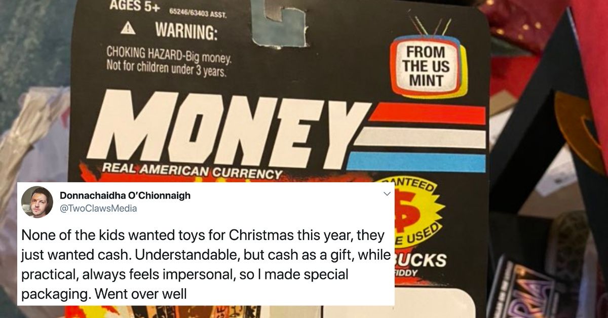 Guy Goes Viral For His Impressive Homemade Packaging After His Kids Asked For Cash For Christmas