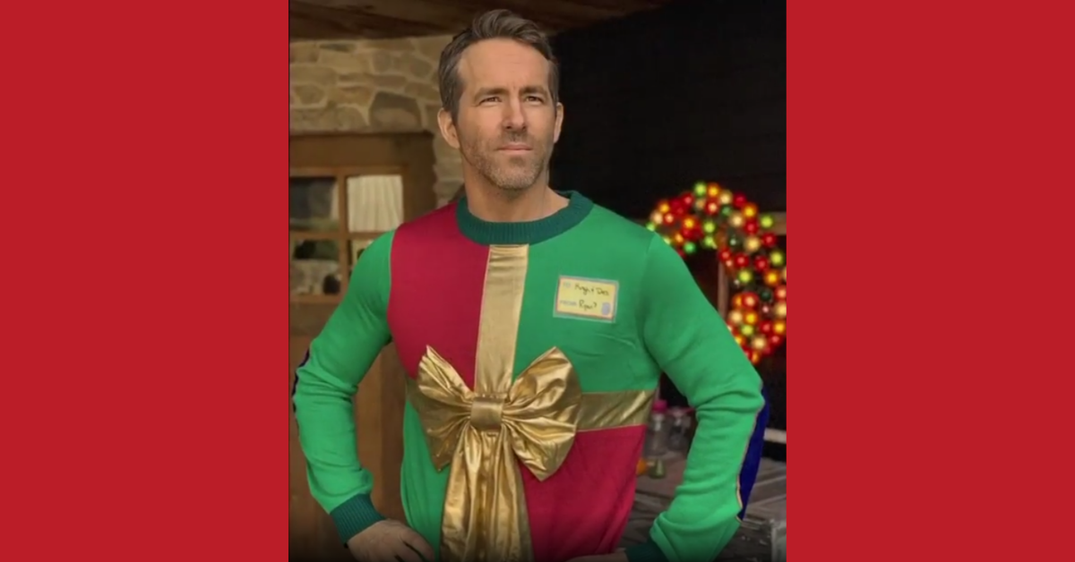 Ryan Reynolds Just Brought Back His Ugly Christmas Sweater That Hugh Jackman Tricked Him Into Wearing, And For A Very Good Cause