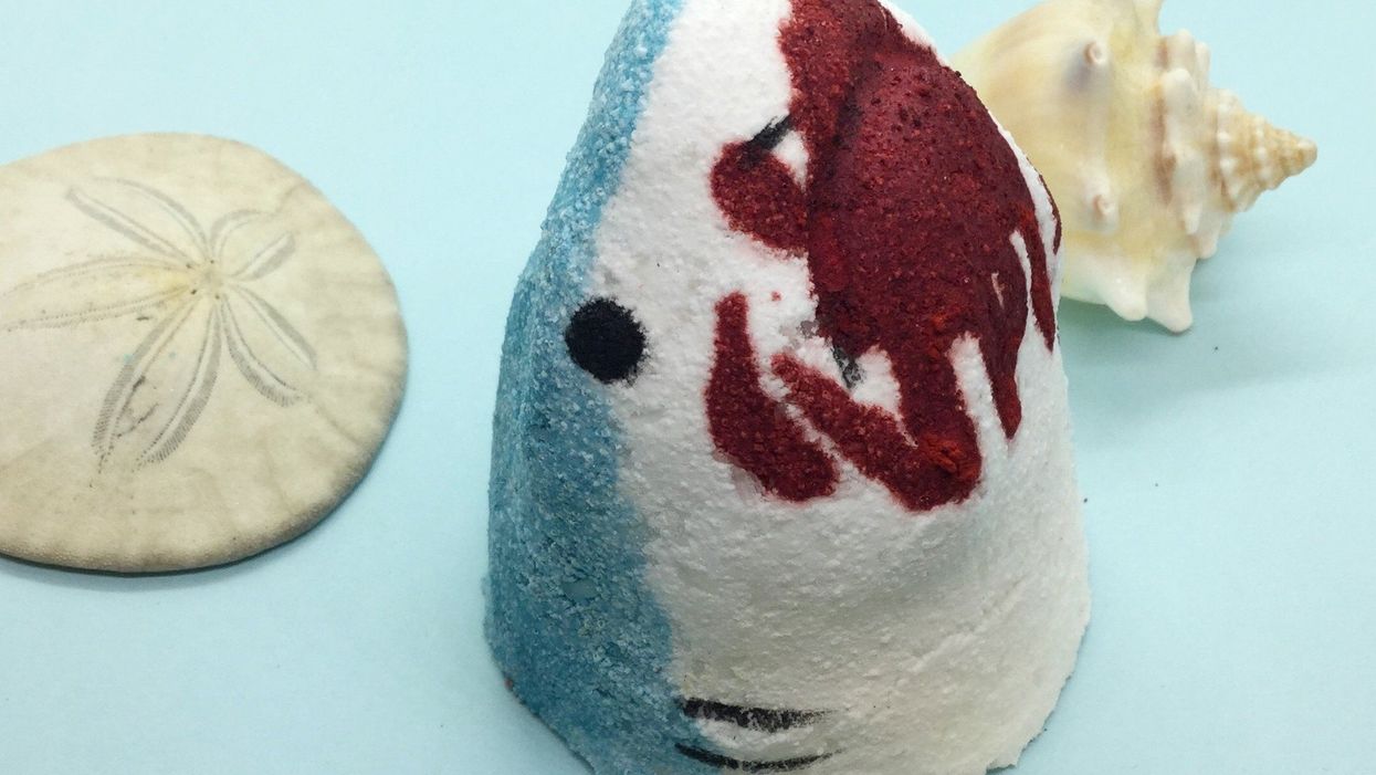 This shark bath bomb that turns your water red is equally hilarious, awesome and disturbing
