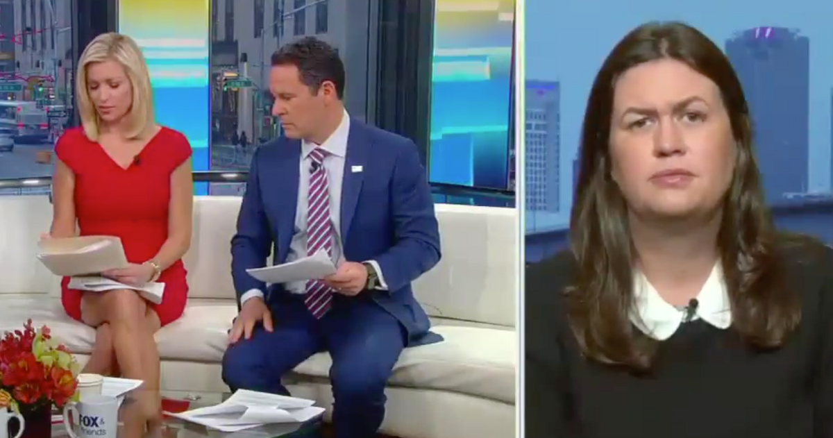 Sarah Sanders 'Couldn't Think of Anything Dumber' than Giving Congress the Power to Authorize War and People Are Calling Her Out
