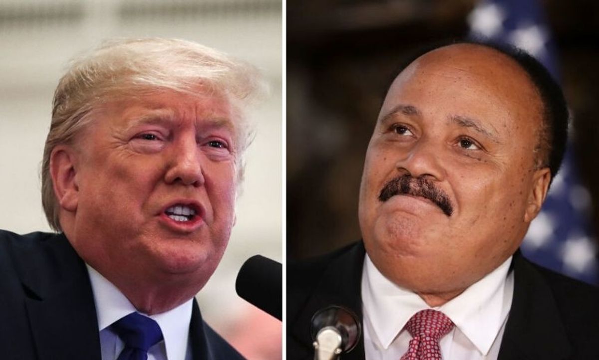Trump Tried to Make MLK Day All About His Own Economic Record and Martin Luther King Jr's Son Just Called Him Out