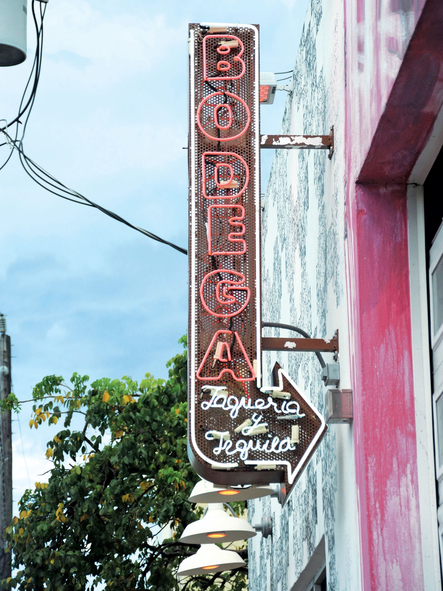 The sign of Bodega taqueria in Miami.