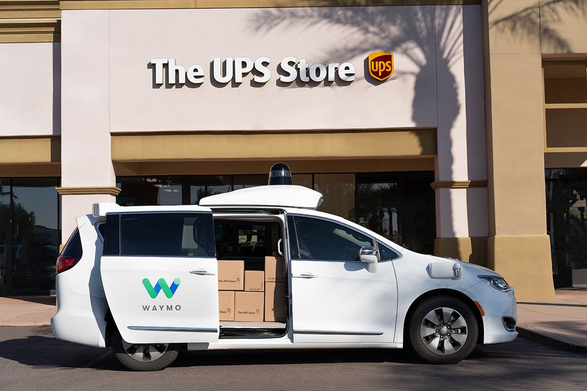 Waymo car used by UPS