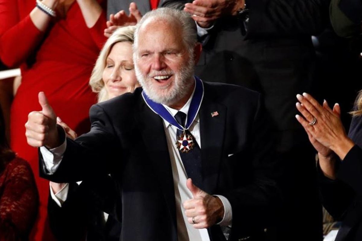There's a big problem with Rush Limbaugh receiving the Presidential Medal of Freedom
