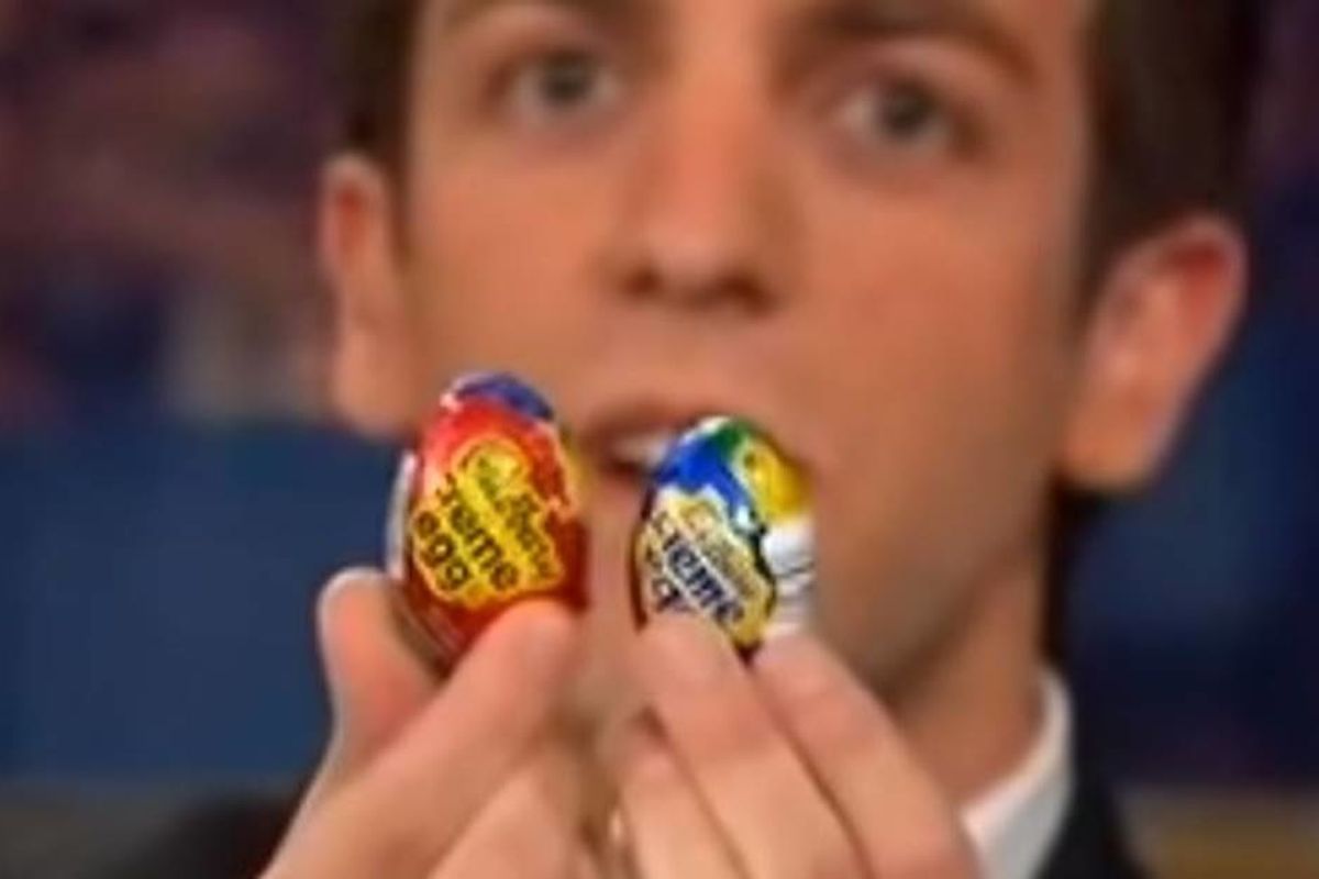 BJ Novak provided proof that Cadbury eggs were shrinking in size back in 2007