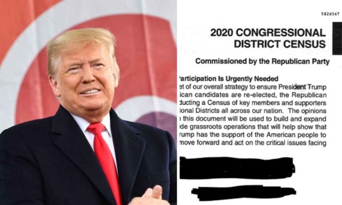 Republican Party Is Sending Fake 'Census' Surveys Out to Voters Around the Country Just Weeks Before the Real Census Is to Begin