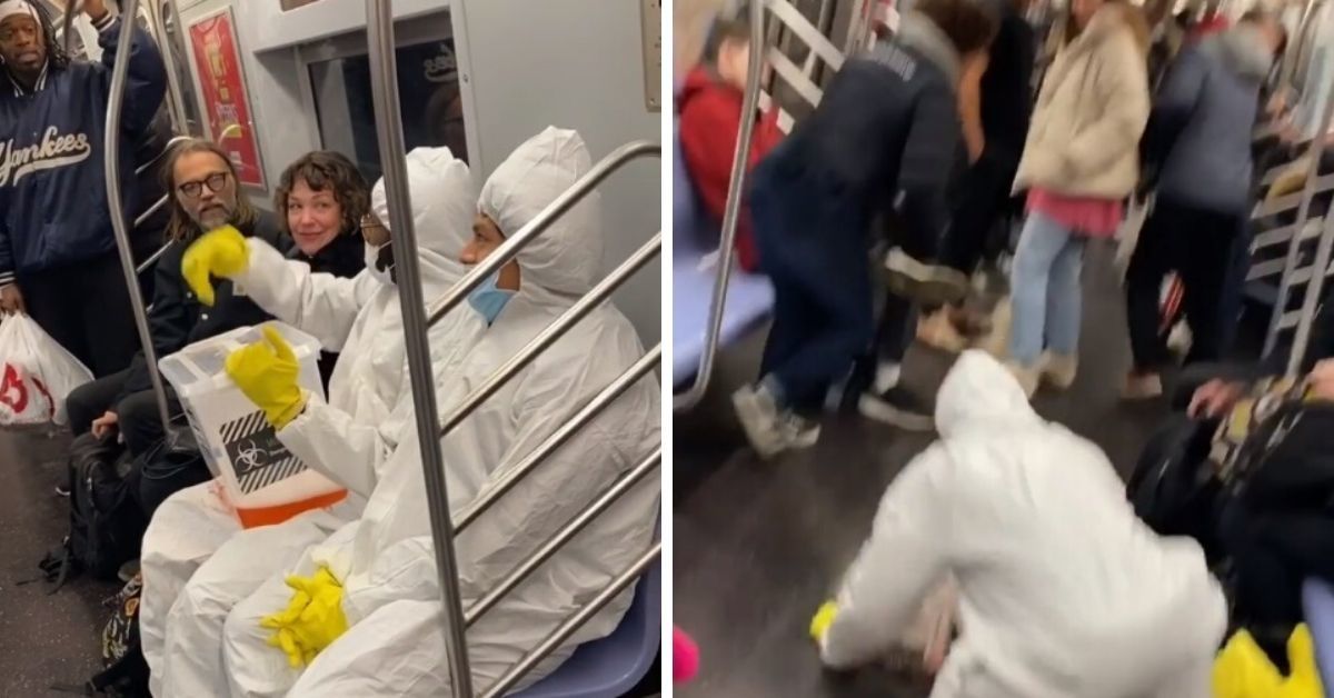 Scared Commuters Scream And Flee As Teen Pranksters Pretend To Spill 'Coronavirus' All Over NYC Subway Car