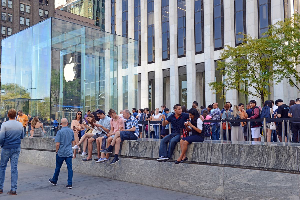Apple fans line up for a new iPhone