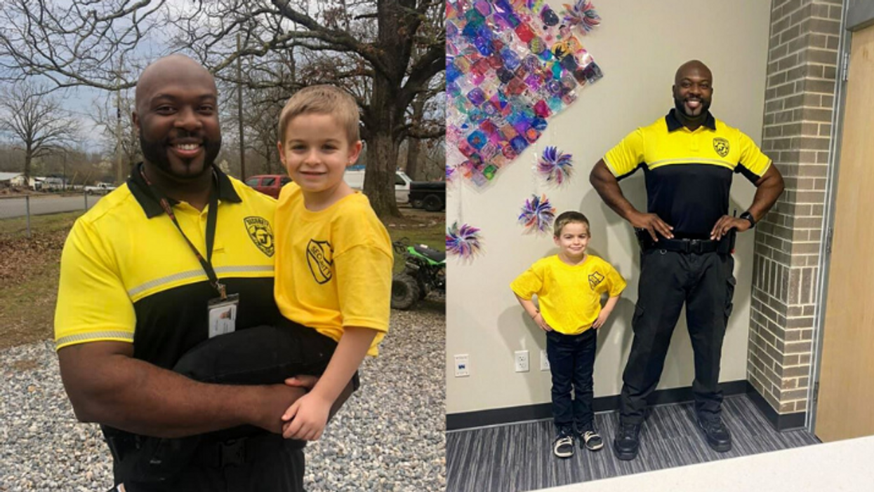 Arkansas boy dresses up as school security officer on 'Dress As Your Favorite Person Day'