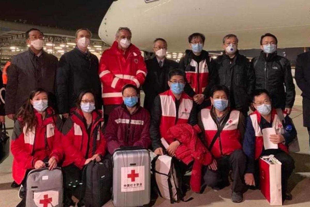 A planeful of Chinese COVID-19 experts and 30 tons of medical supplies has arrived in Italy