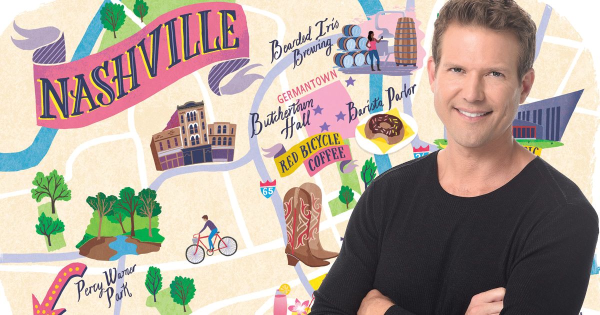 Illustrated map of Nashville, Tennessee and Dr. Travis Stork