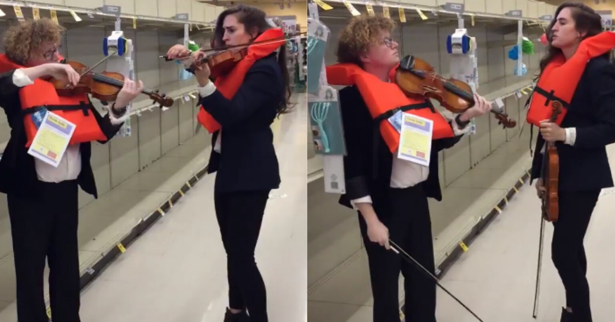 Violinists Go Viral After Mourning Empty Toilet Paper Aisle With Song From 'Titanic'