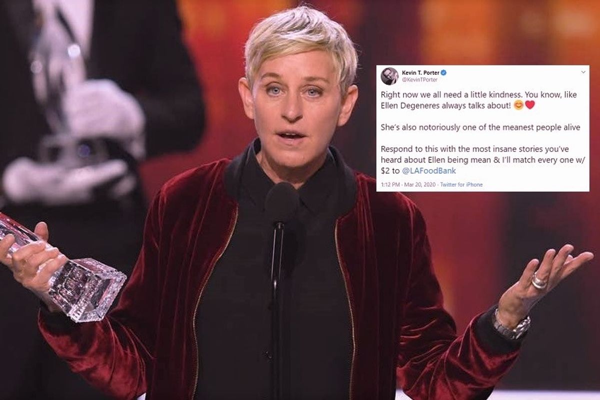 Ellen accepting an award