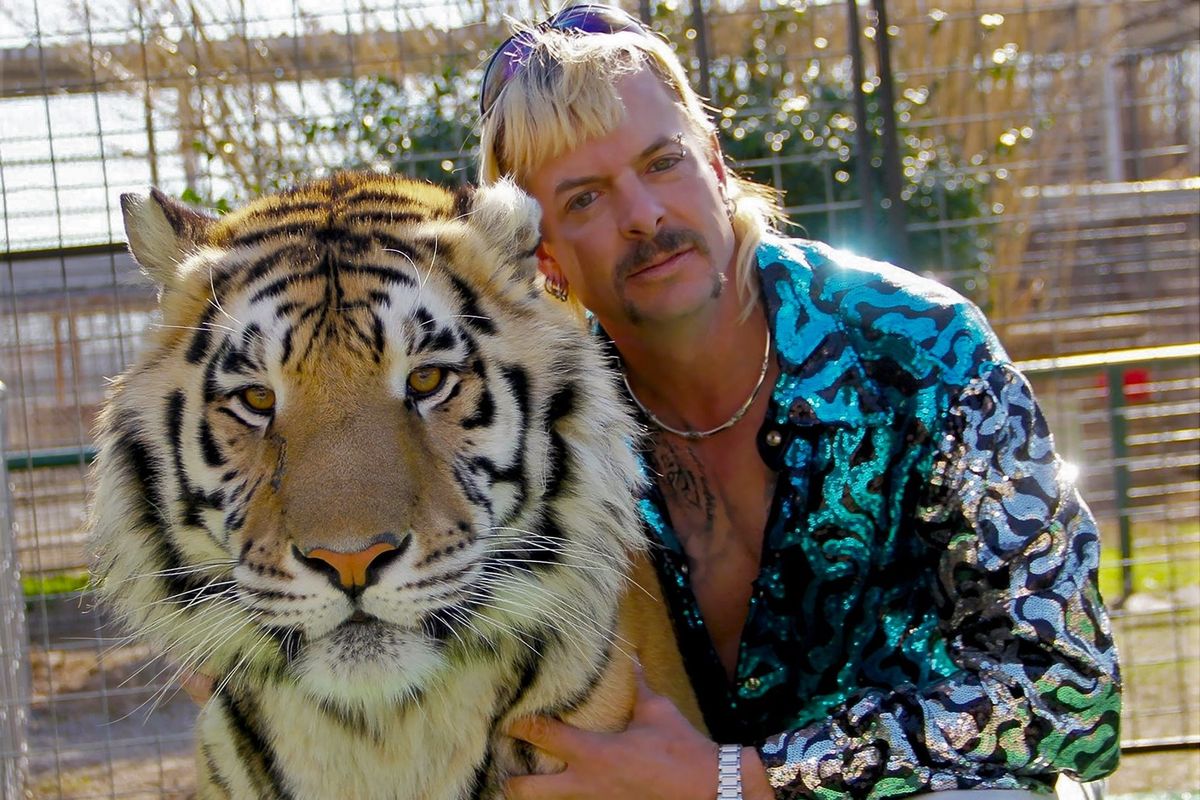 Joe Exotic with one of his tigers