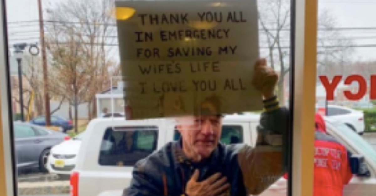 New Jersey Nurse Explains Story Behind Powerful Picture She Took Of Man Thanking ER Staff For Saving His Wife's Life