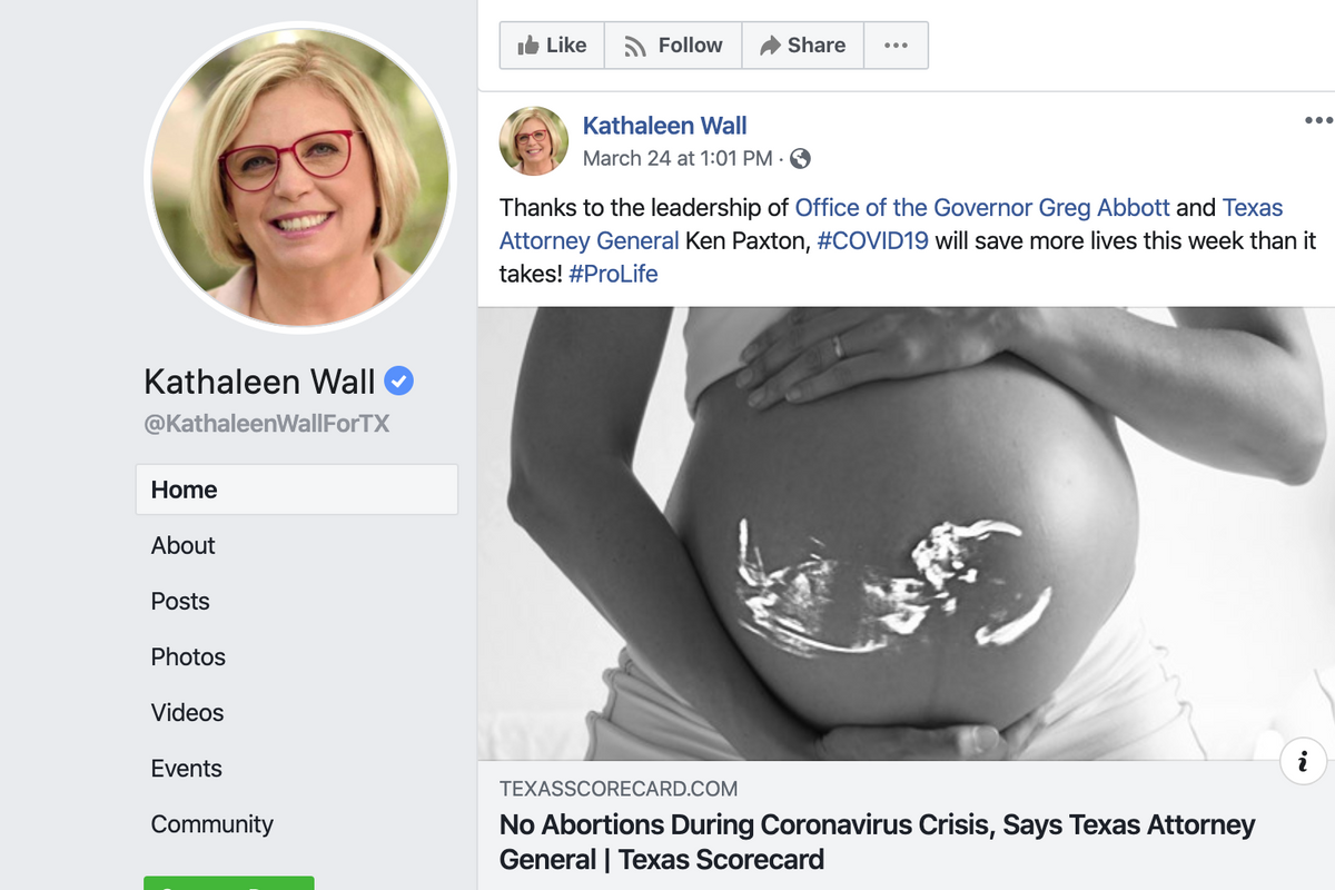 Texas GOPer Super Jazzed About All The Abortions COVID-19 Will Prevent
