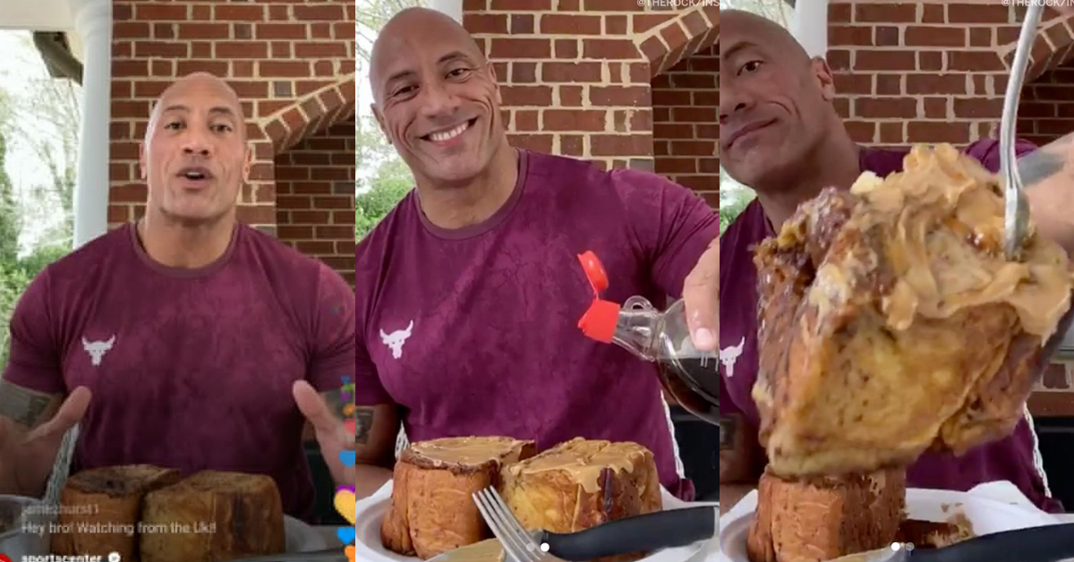 The Rock Just Ate An Ungodly Amount Of French Toast On Instagram Live, And Fans Don't Know What To Think