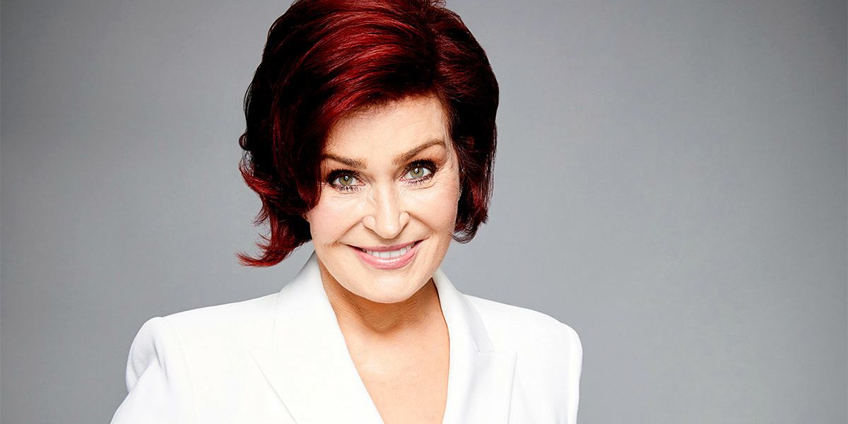 Portrait of Sharon Osbourne with signature red hair