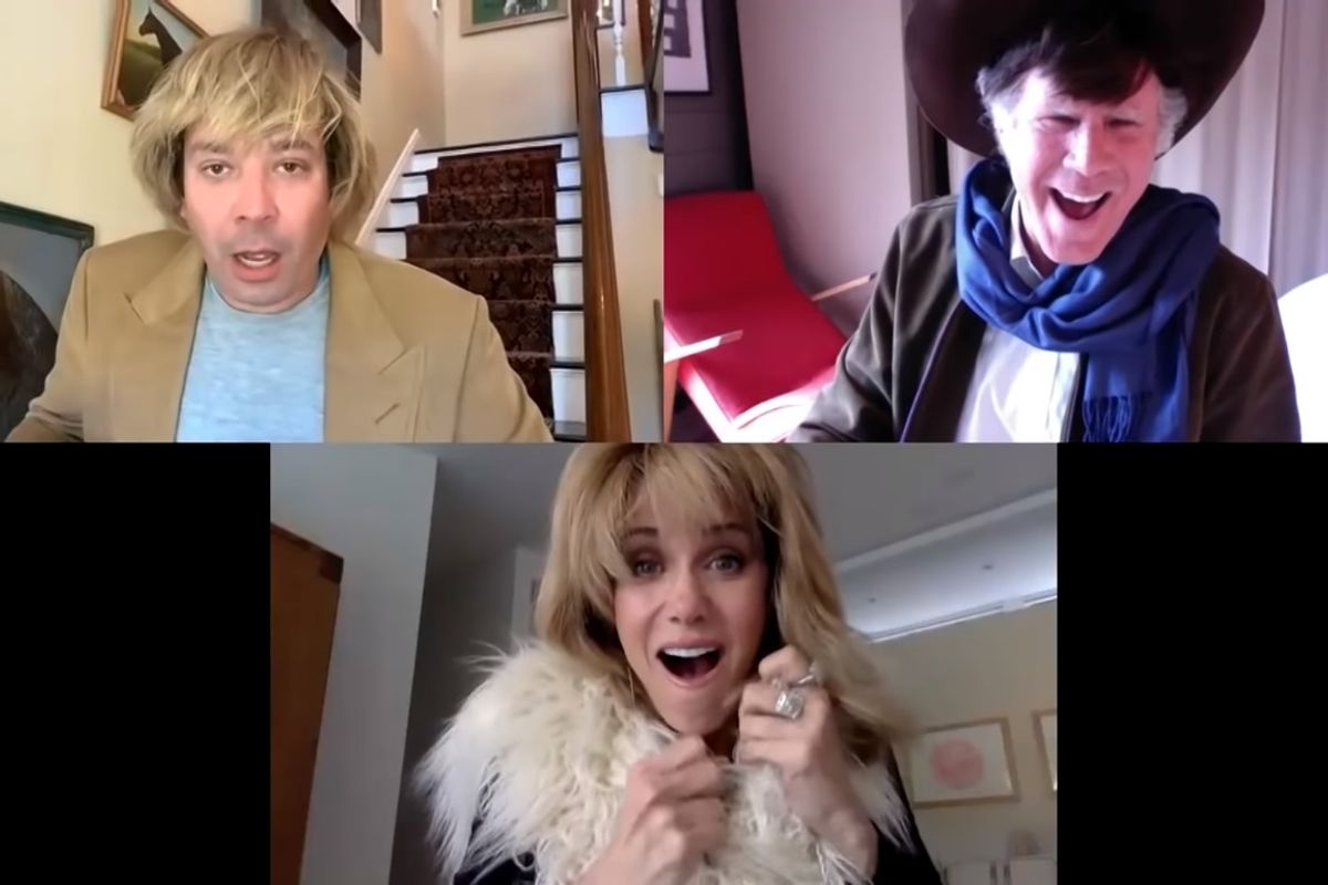 Jimmy Fallon, Will Ferrell, and Kristen Wiig in "The Longest Days of Our Lives"