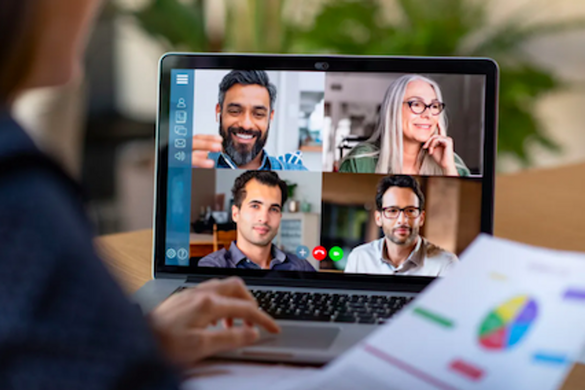 Video conferencing stock image