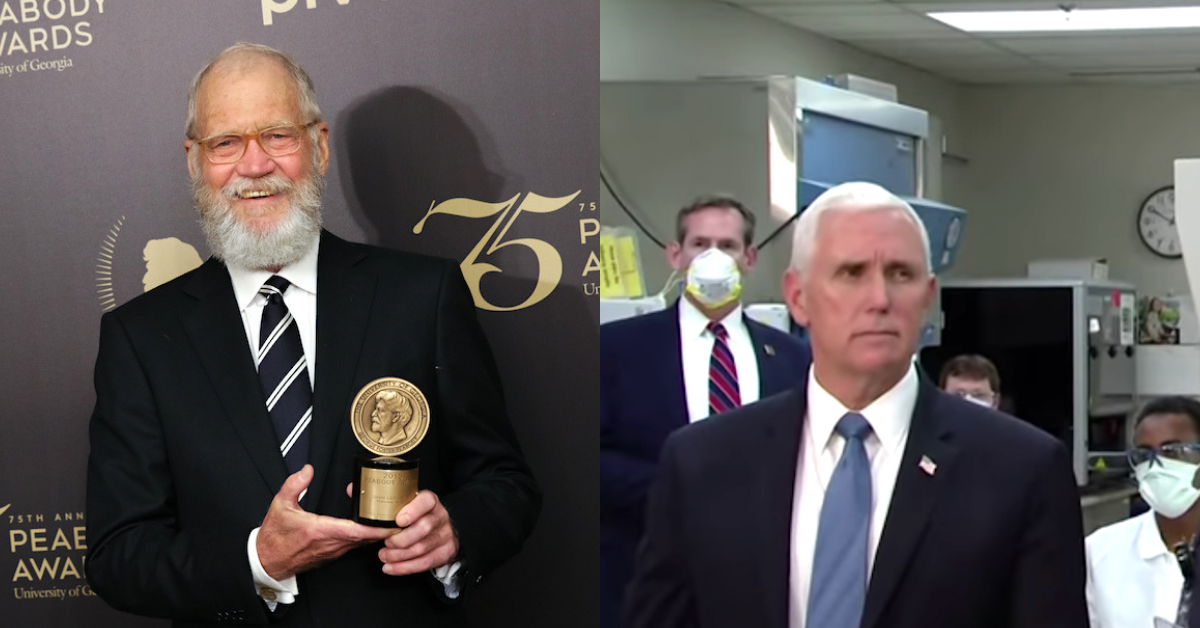 David Letterman Just Perfectly Shamed Mike Pence for Visiting the Mayo Clinic Without a Mask
