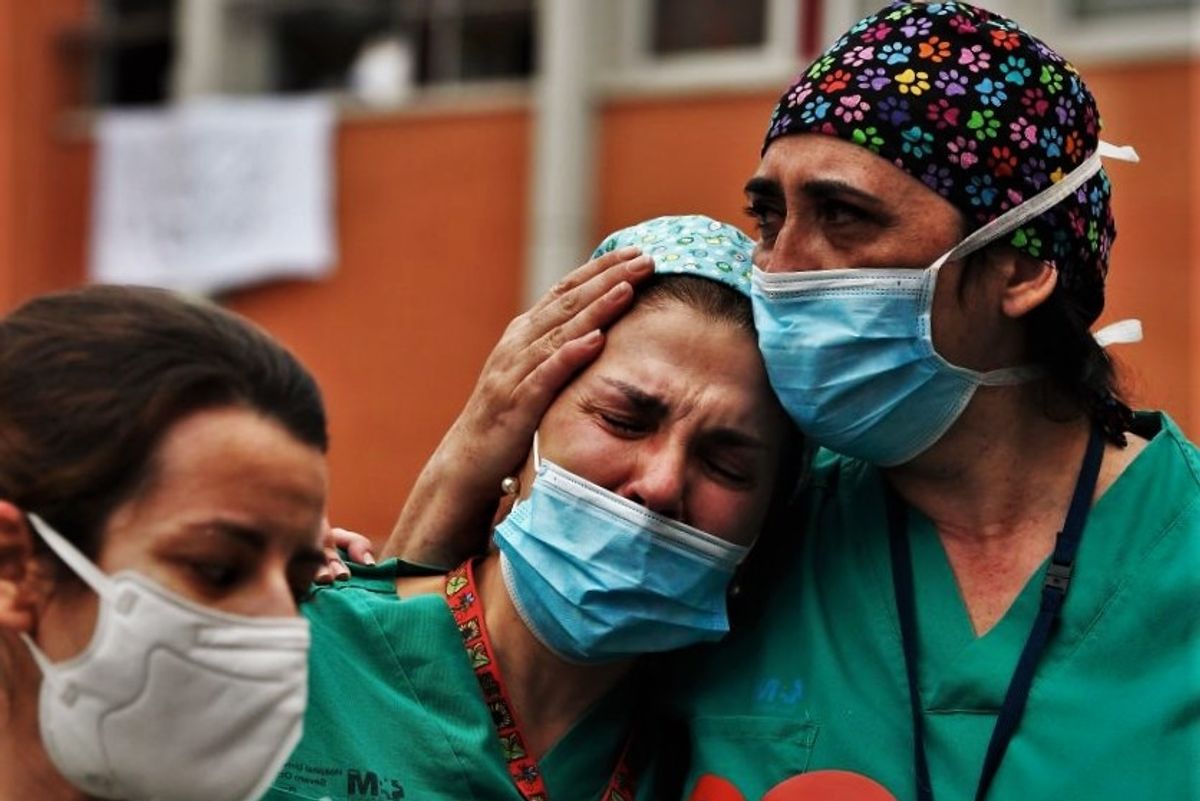 Nurses crying