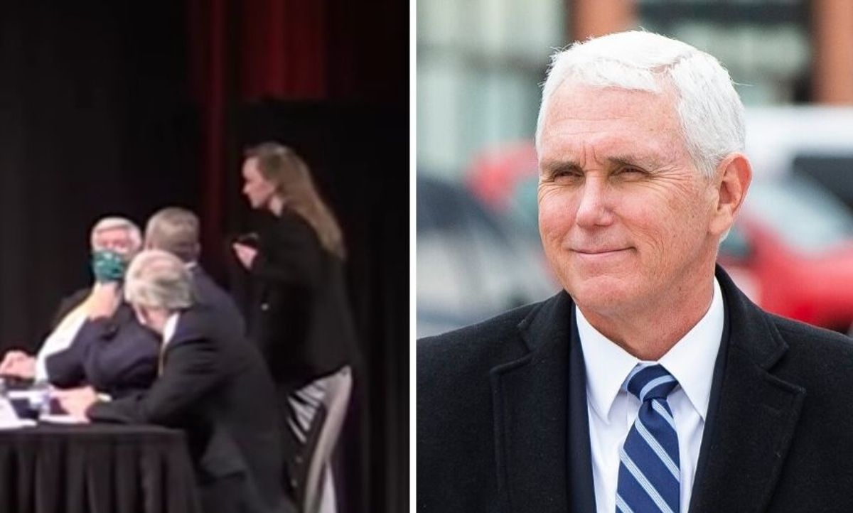 Video Shows CEOs Being Told to Remove Masks Ahead of Meeting With Pence Hours After His Aide Tests Positive for Virus