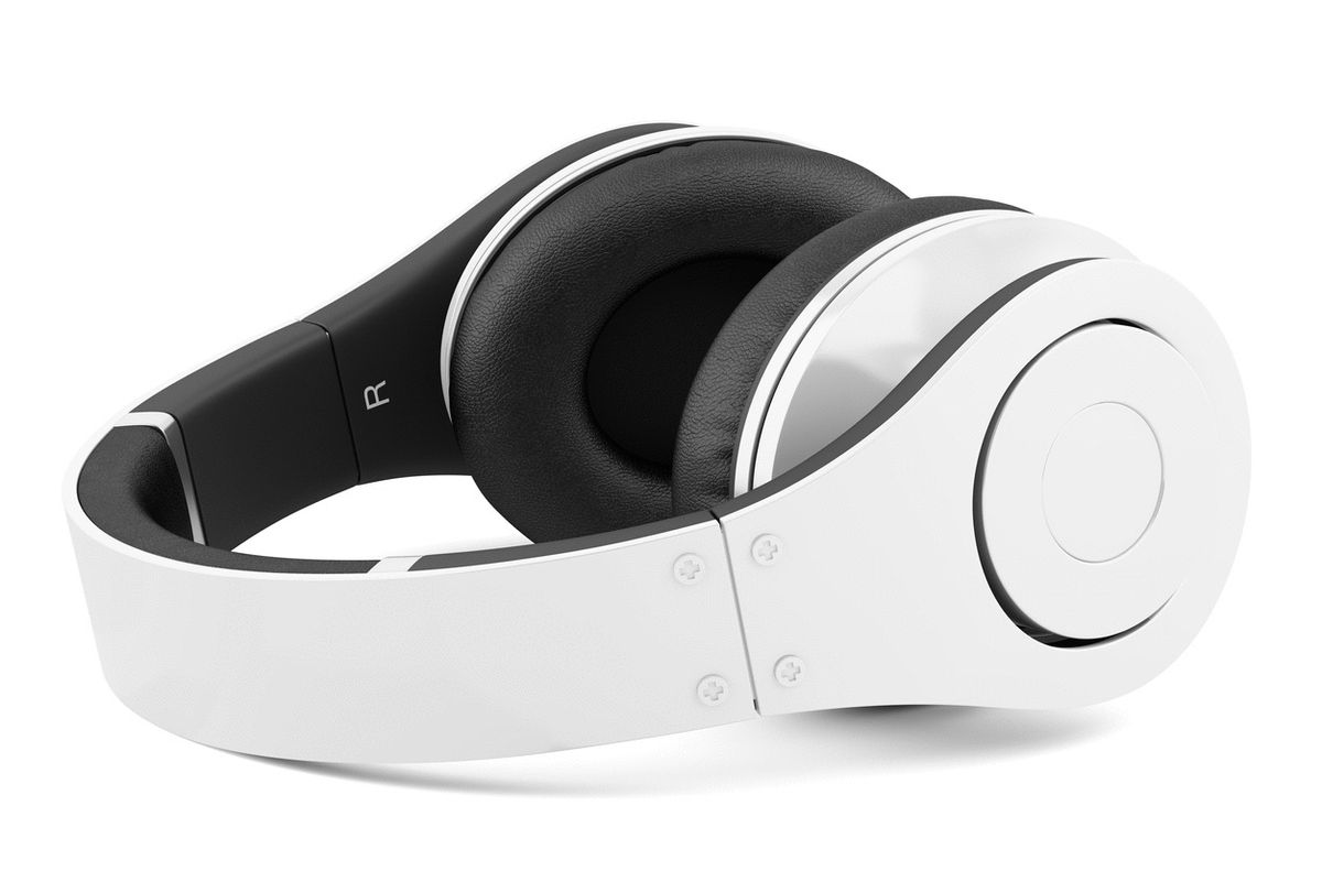 Stock image of white wireless headphones