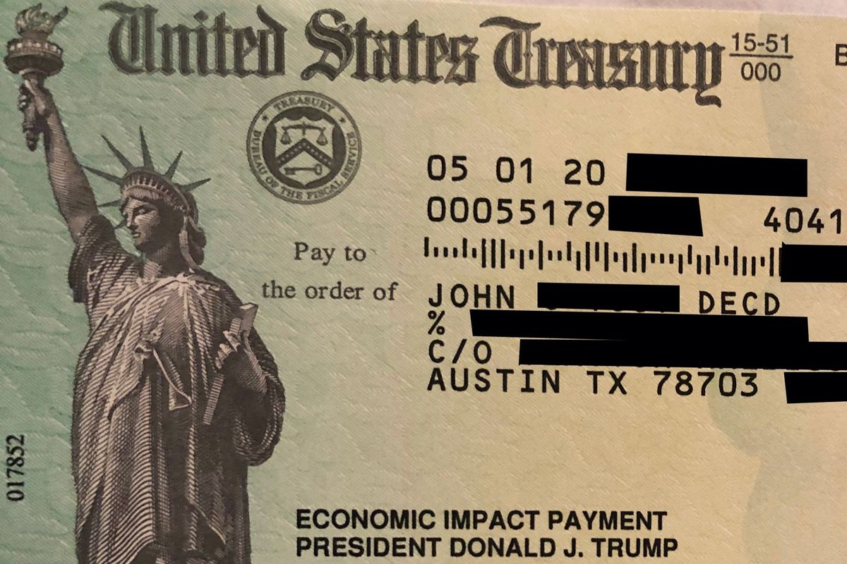 Austin man, dead since 2018, gets coronavirus stimulus check—and might have to give it back