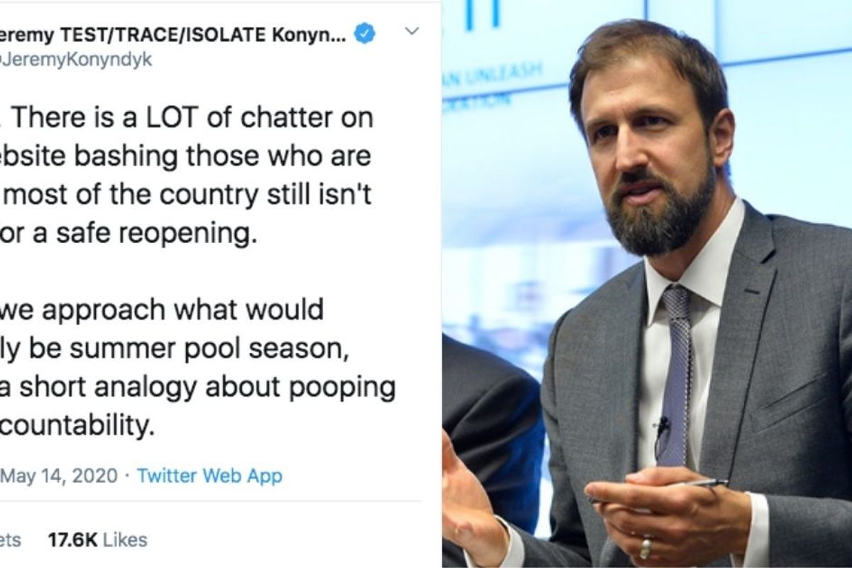 A pandemic prep expert's poop-in-the-pool analogy explains people's concerns with reopening