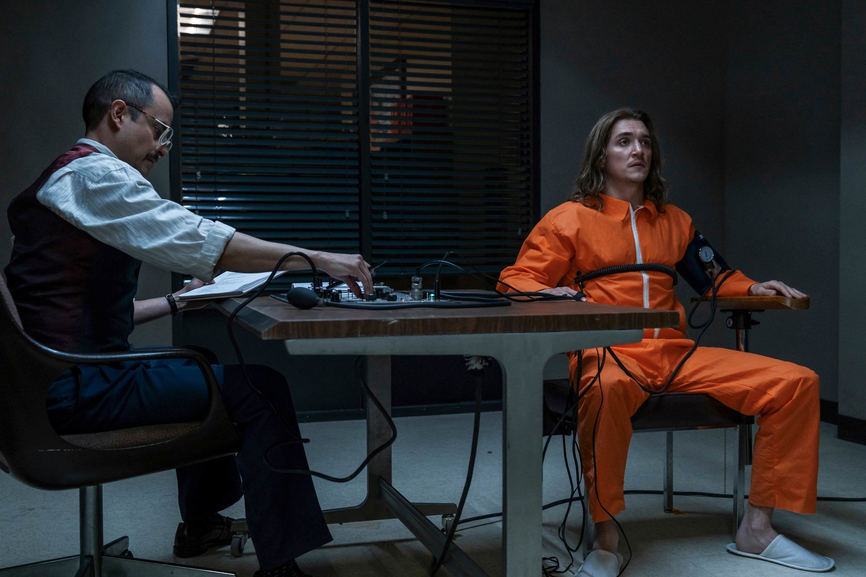 Actors ​Kyle Gallner and Peter Sarsgaard in TV series Interrogation