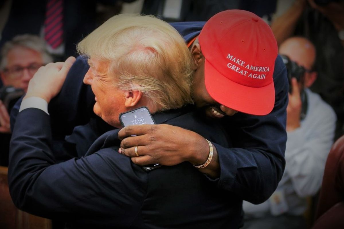Trump Kanye hug