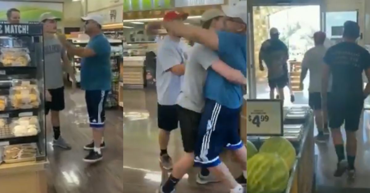 Anti-Mask Man Throws Tantrum In Grocery Store And Has To Be Carried Out By His Own Son