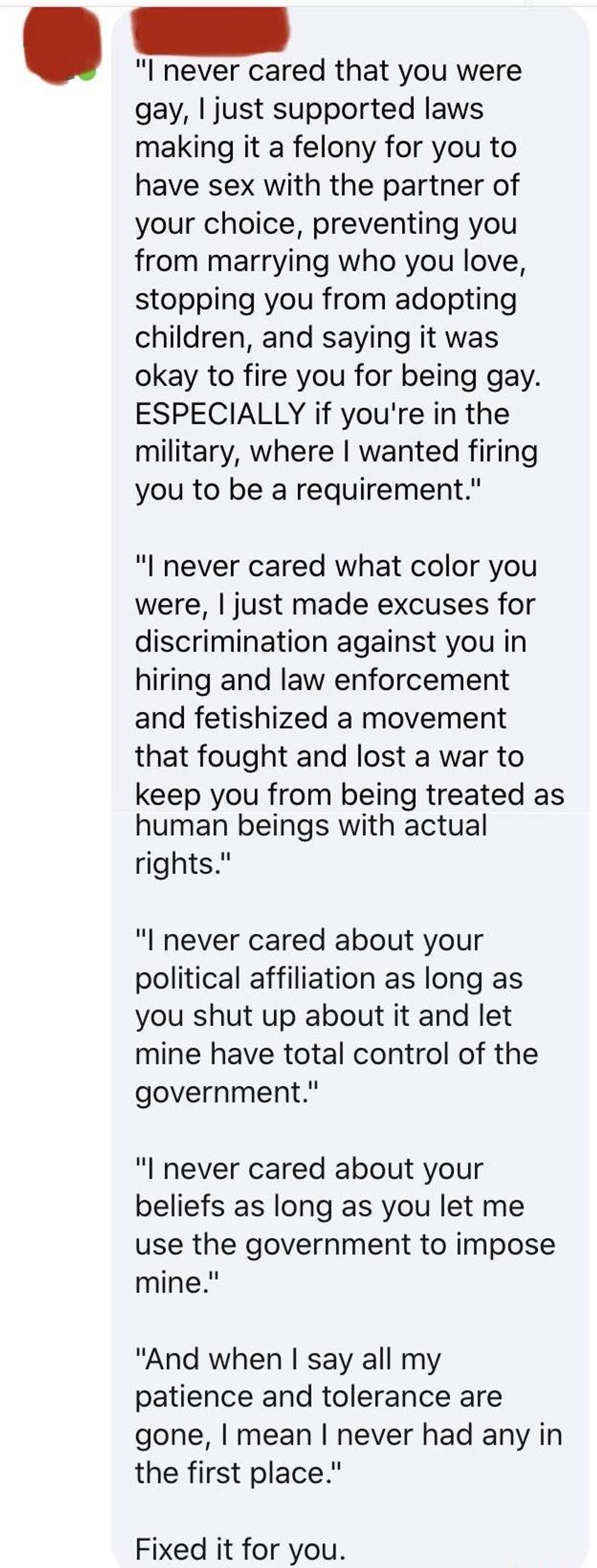 You've probably seen this bigoted post going viral. Well, someone wrote ...