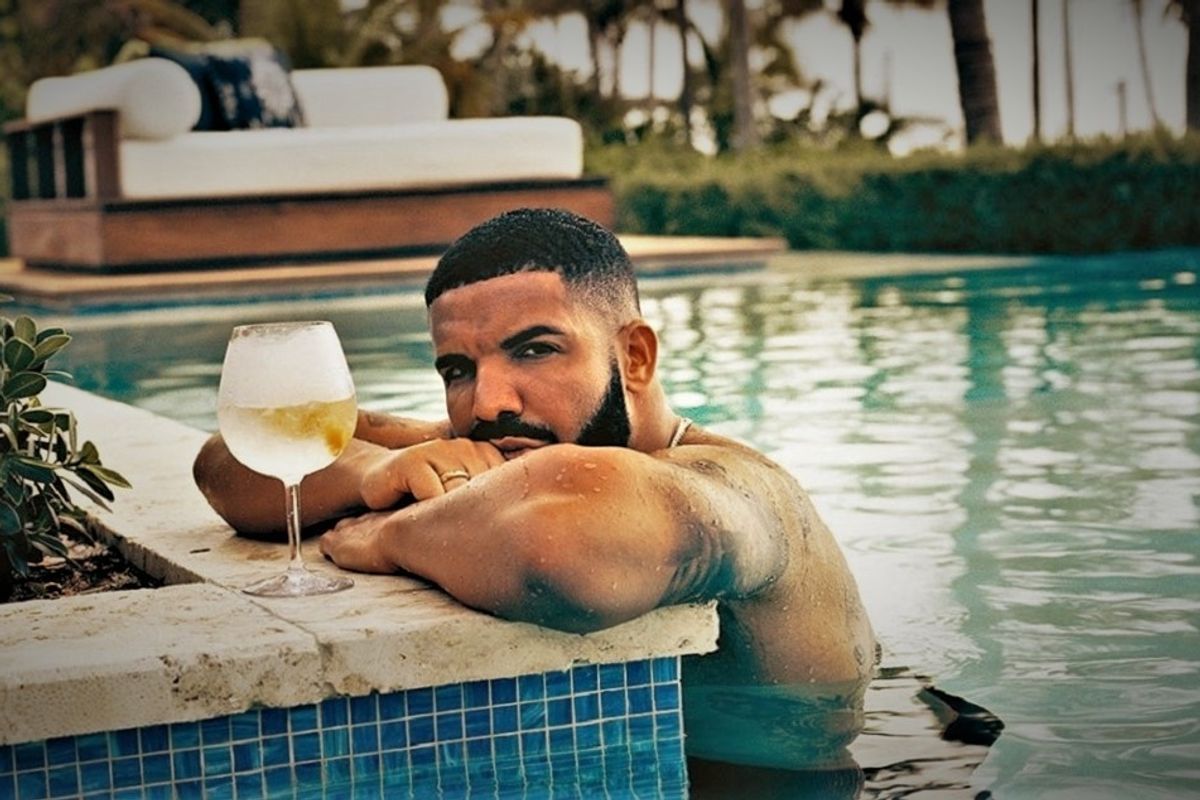 Drake in a pool