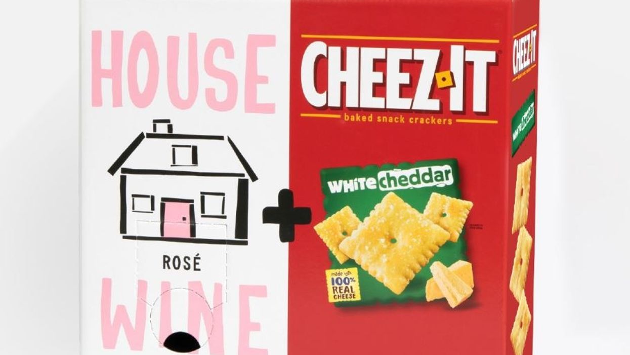 There's a new Cheez-It and wine box, and it's for rose' and white cheddar fans