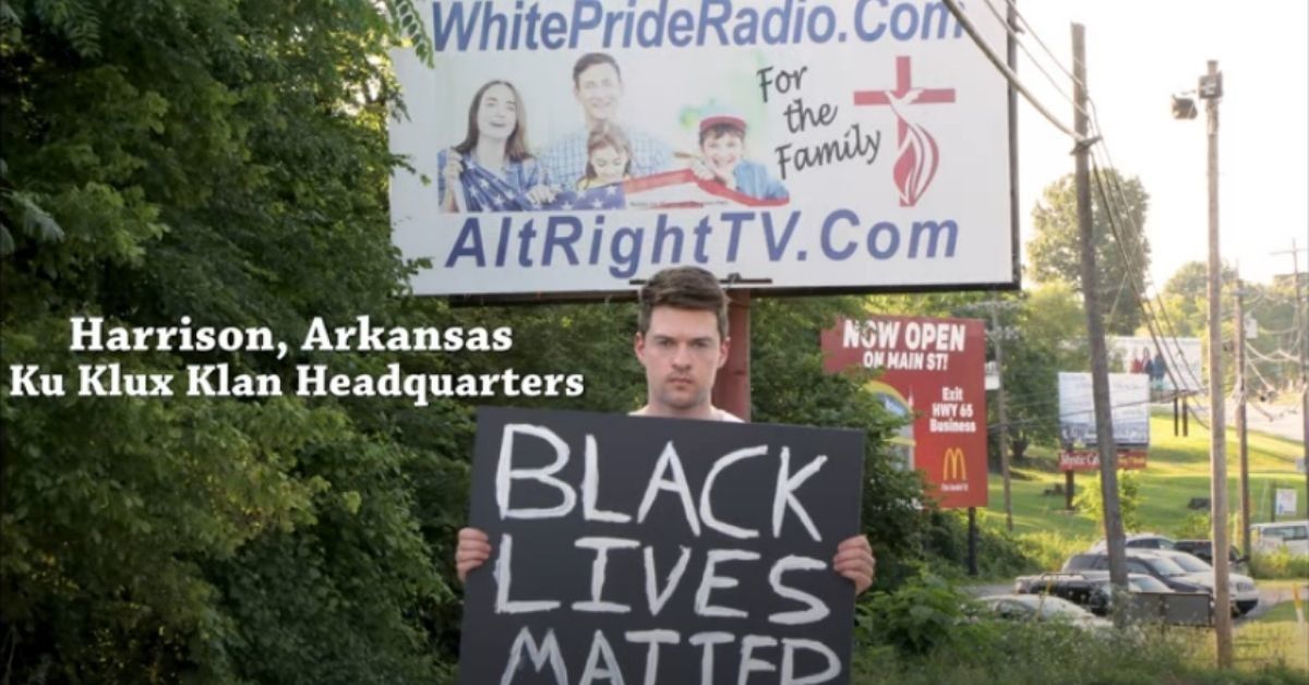 Guy Hit With Torrent Of Racism For Holding Up Black Lives Matter Sign In 'America's Most Racist Town'